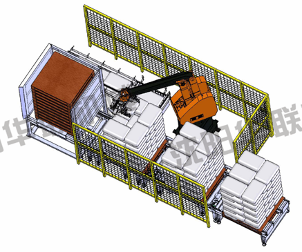 自動化包裝生產線上的碼垛機器人